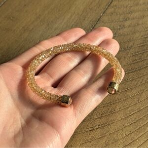 Swarovski Crystaldust Cuff Bracelet Gold Tone